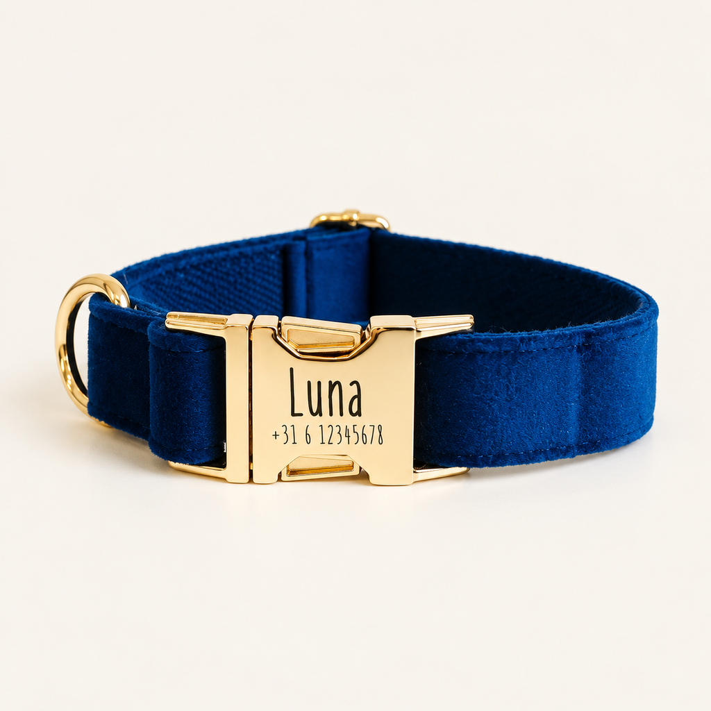 Halsband – Fluweel Marineblauw