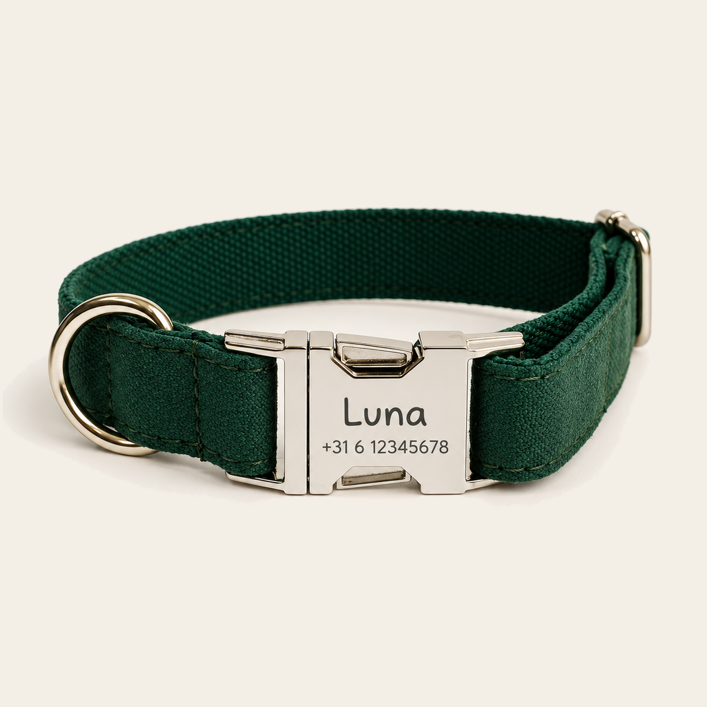 Halsband – Katoen Dennengroen