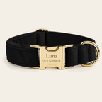 Halsband – Ribfluweel Zwart
