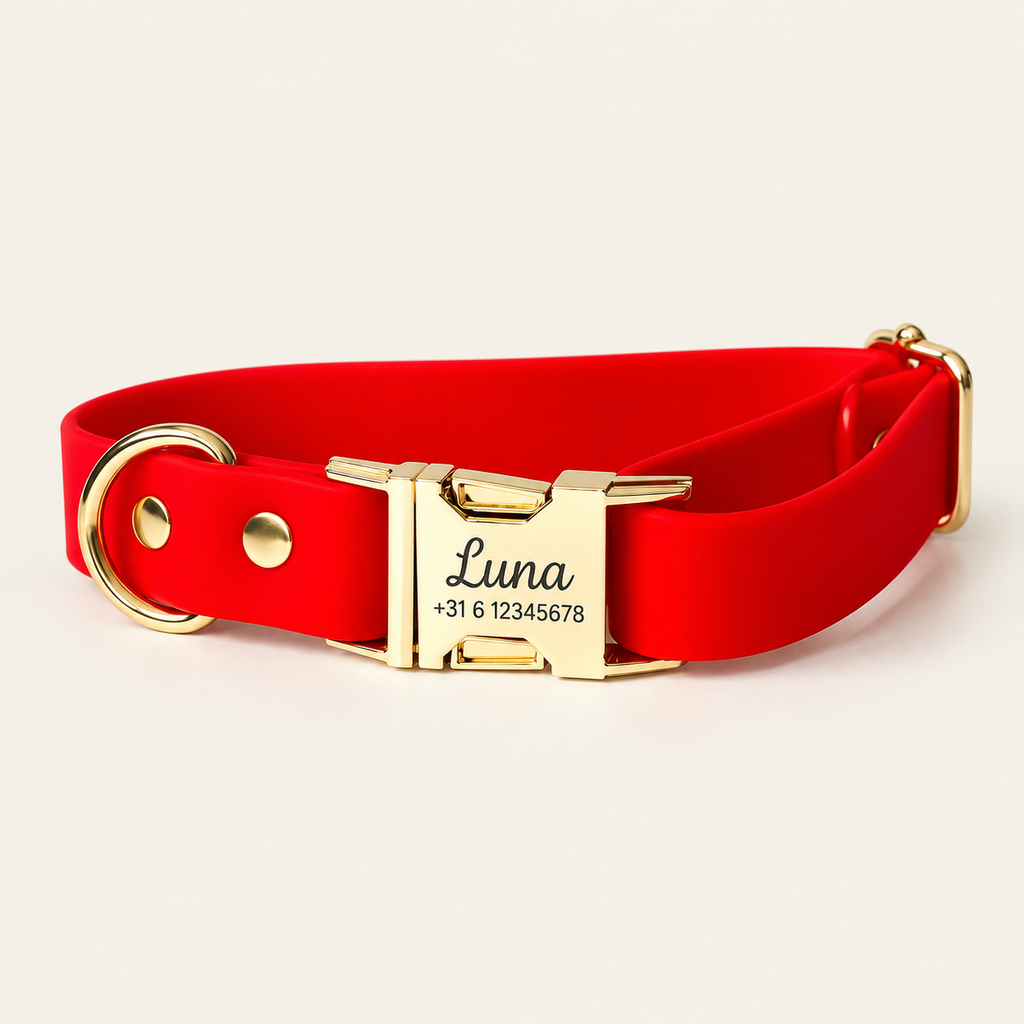 Halsband – Biothane Rood