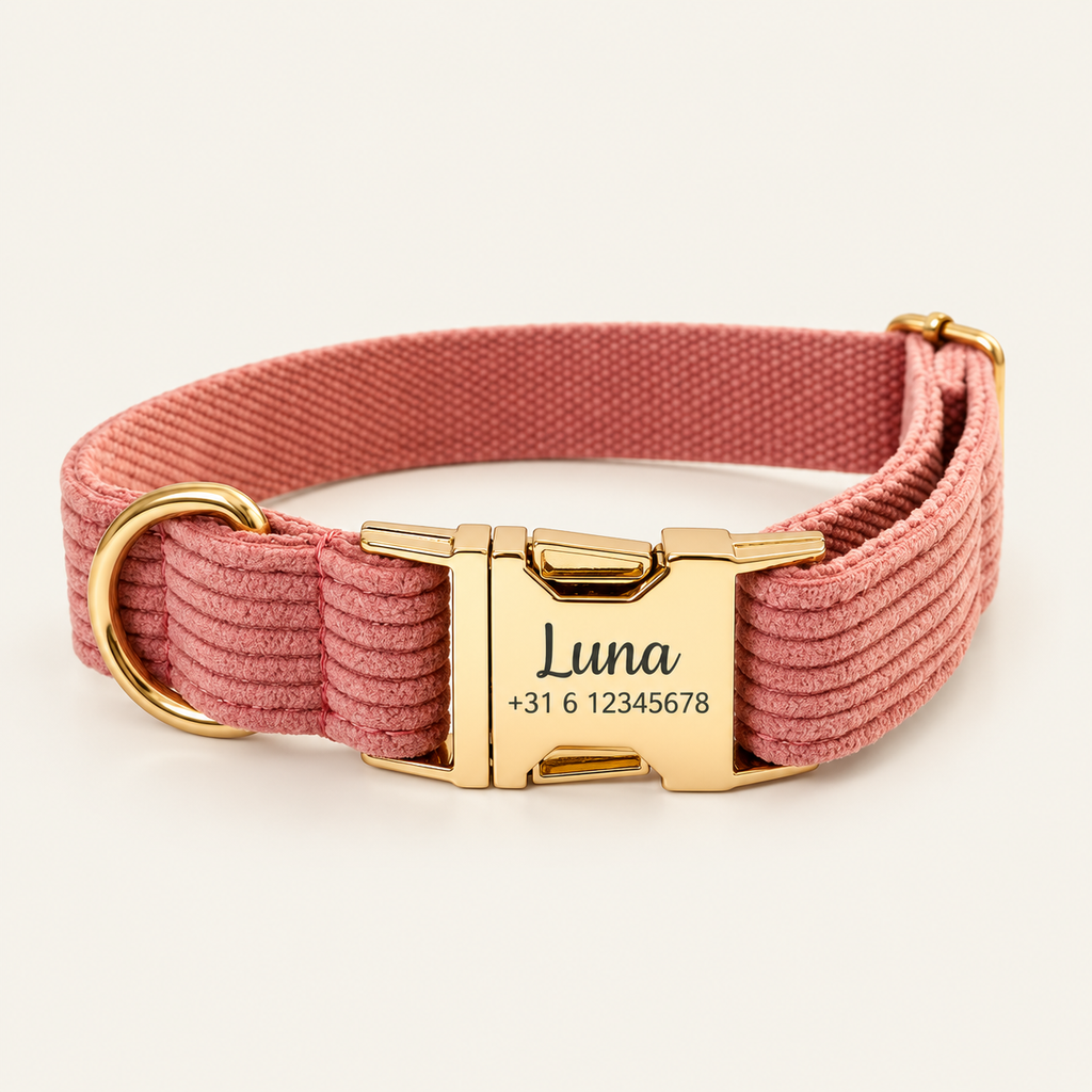 Halsband – Fluweel Roze