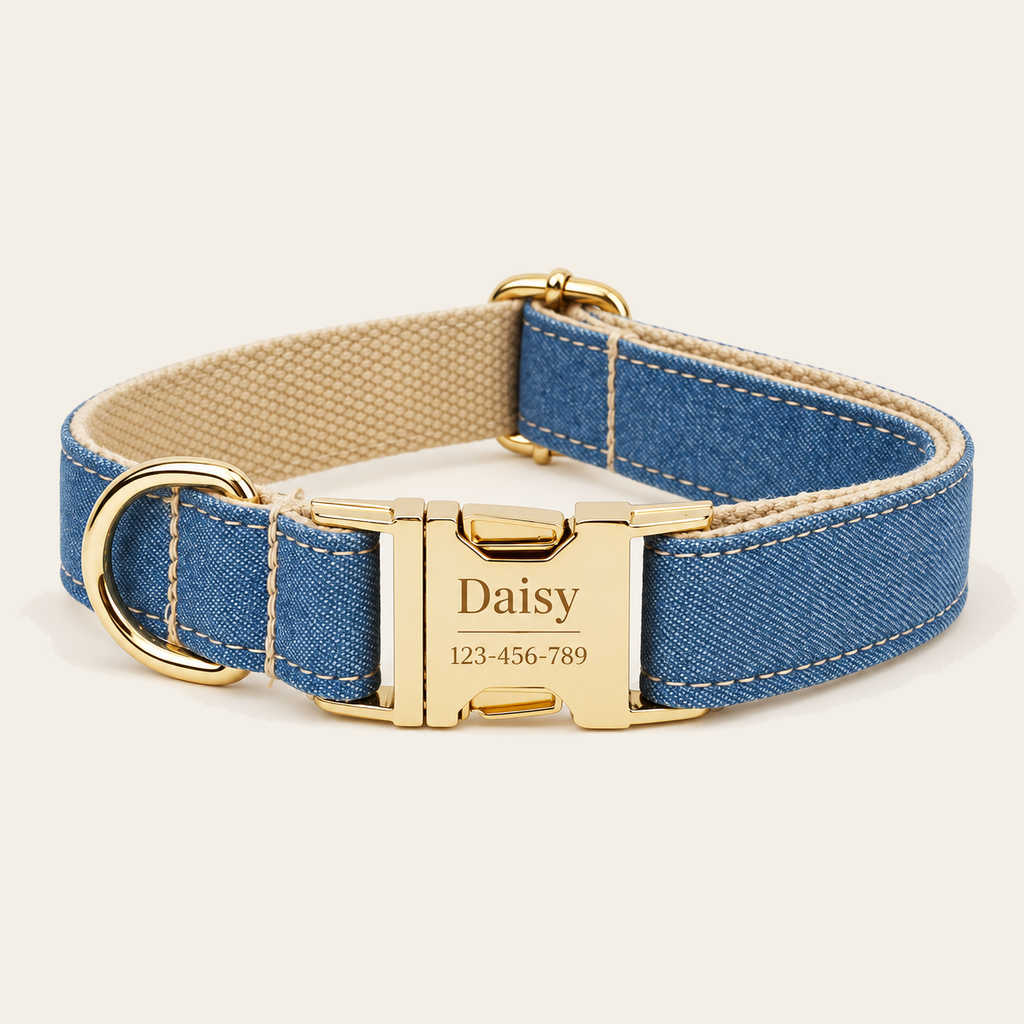 Halsband – Katoen Denimblauw