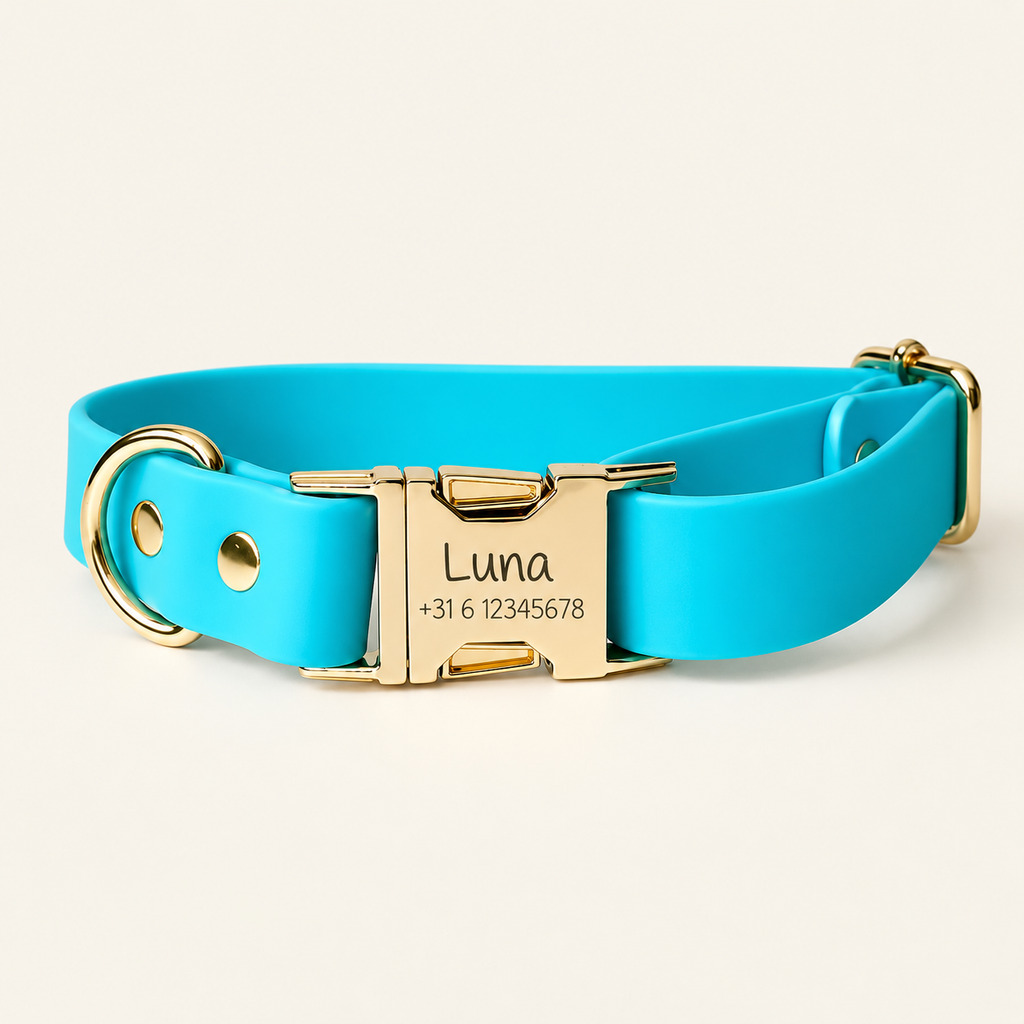 Halsband – Biothane Blauw